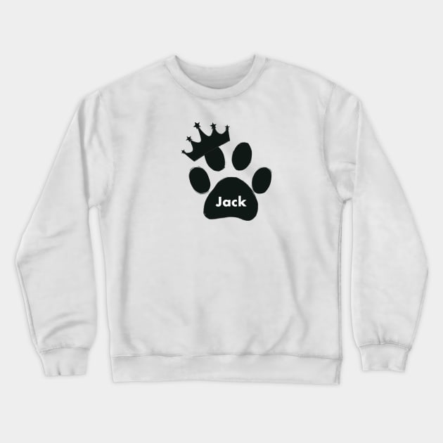 Jack cat name made of hand drawn paw prints Crewneck Sweatshirt by GULSENGUNEL